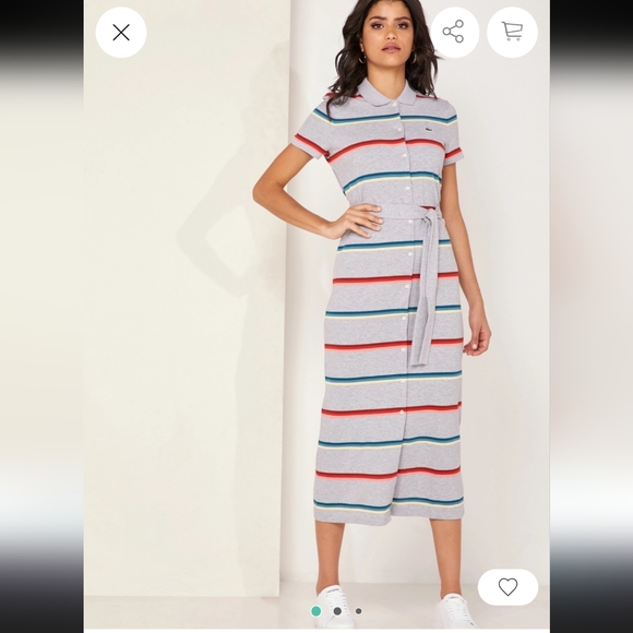 Lacoste Dresses & Skirts - Lacoste Striped Polo Logo Maxi Dress Size 40 Large like new